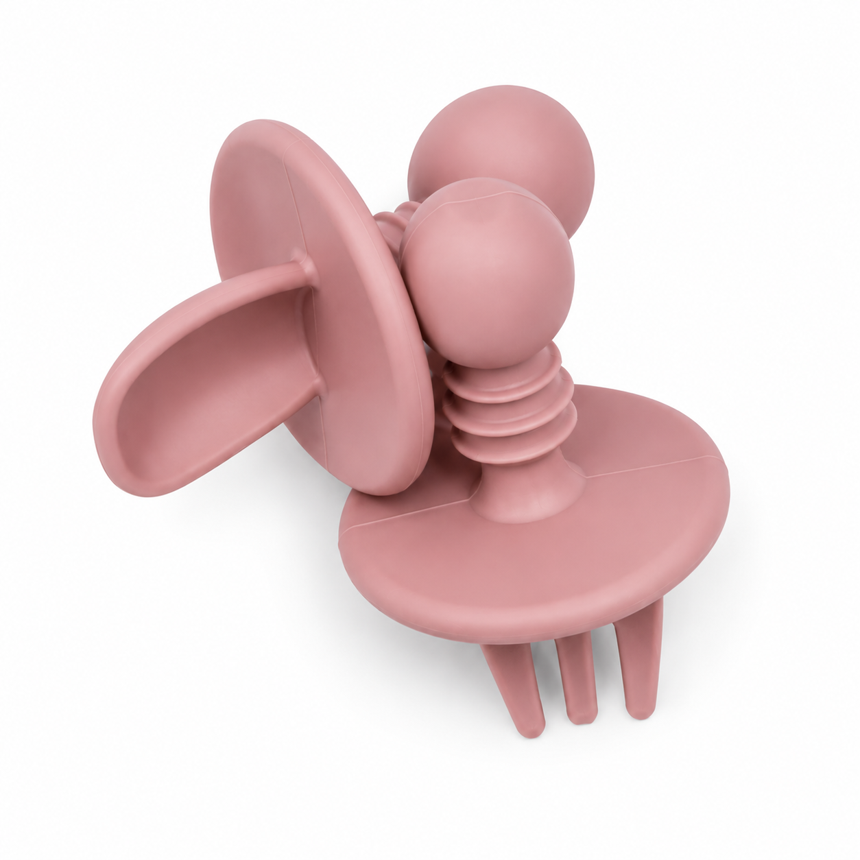 silicone baby easy grip cutlery powder rose