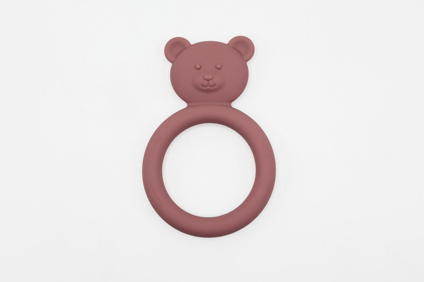 Silicone Bear Teether Powder Rose