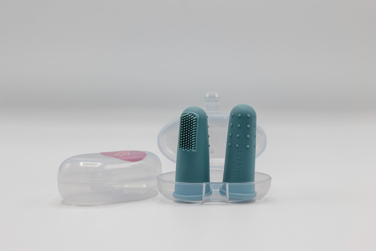 Silicone Finger Toothbrush Twin Pack Blue