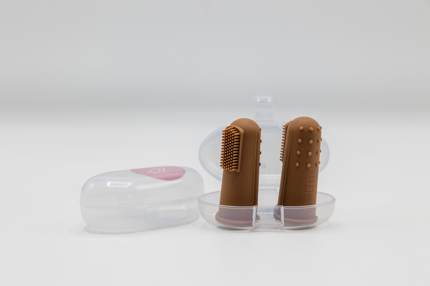 Silicone Finger Toothbrush Twin Pack Chocolate