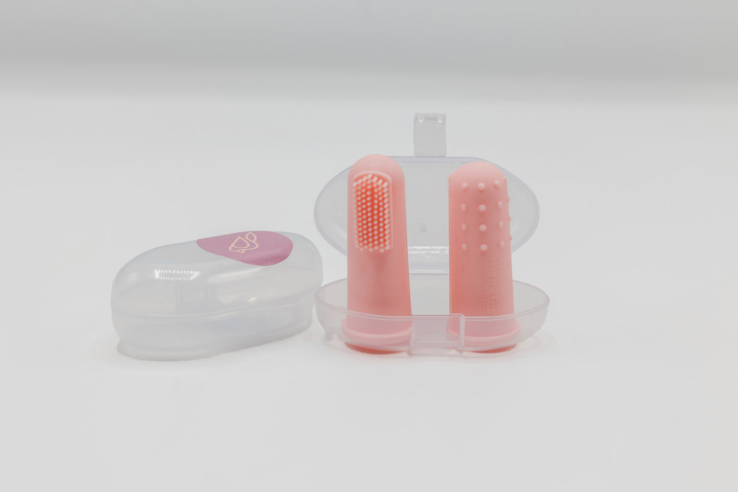 Silicone Finger Toothbrush Twin Pack Pink
