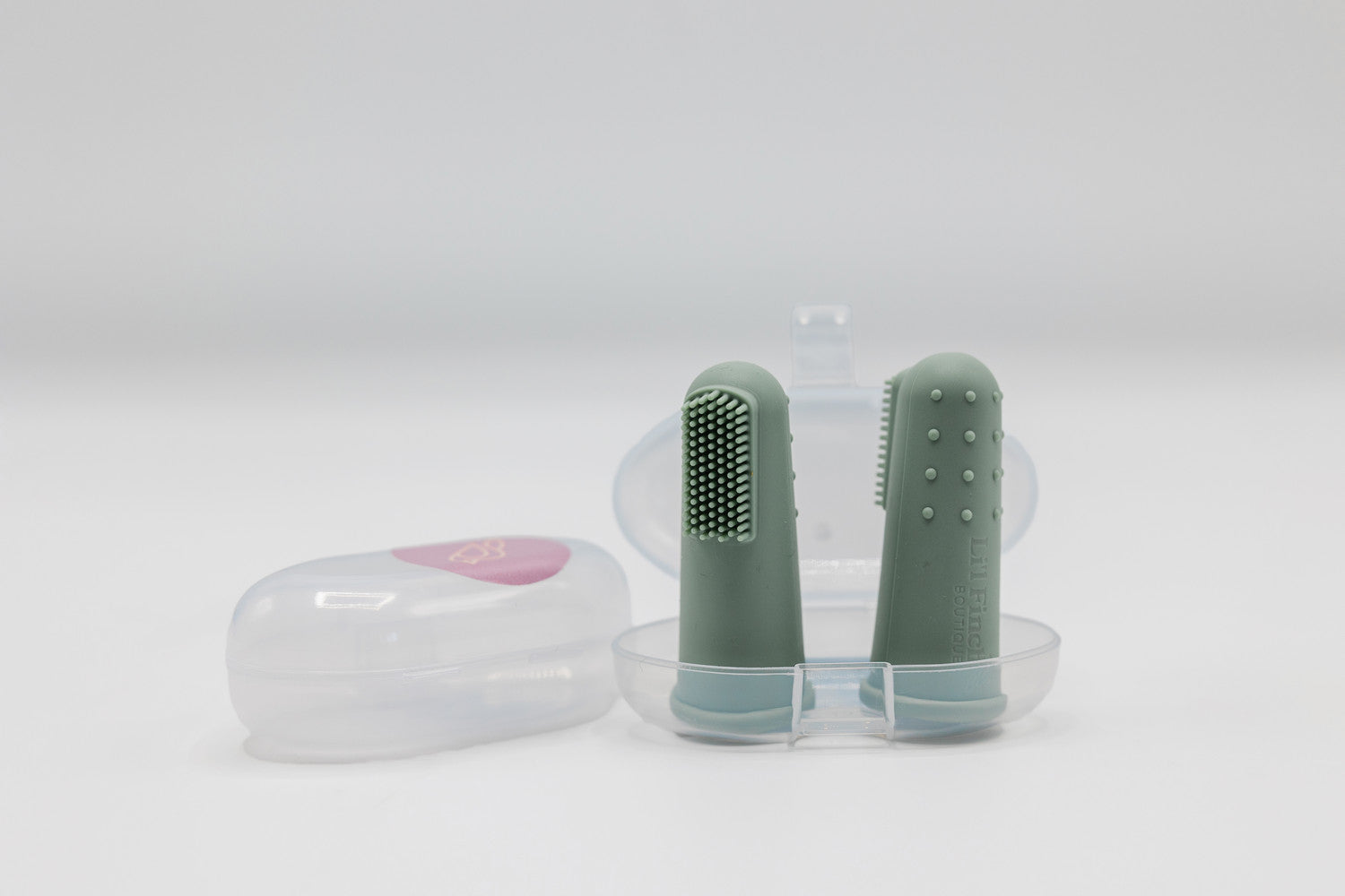 Silicone Finger Toothbrush Twin Pack Sage