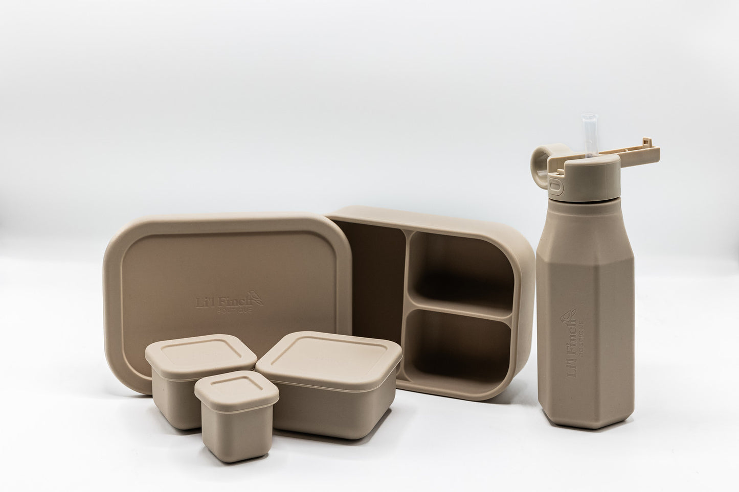 Silicone Lunch Box Bundle Almond