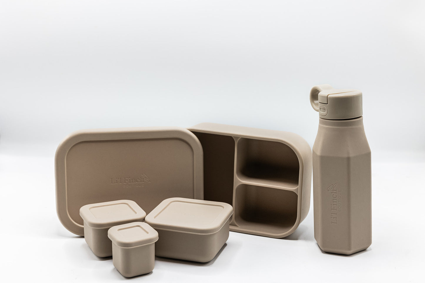 Silicone Lunch Box Bundle Almond