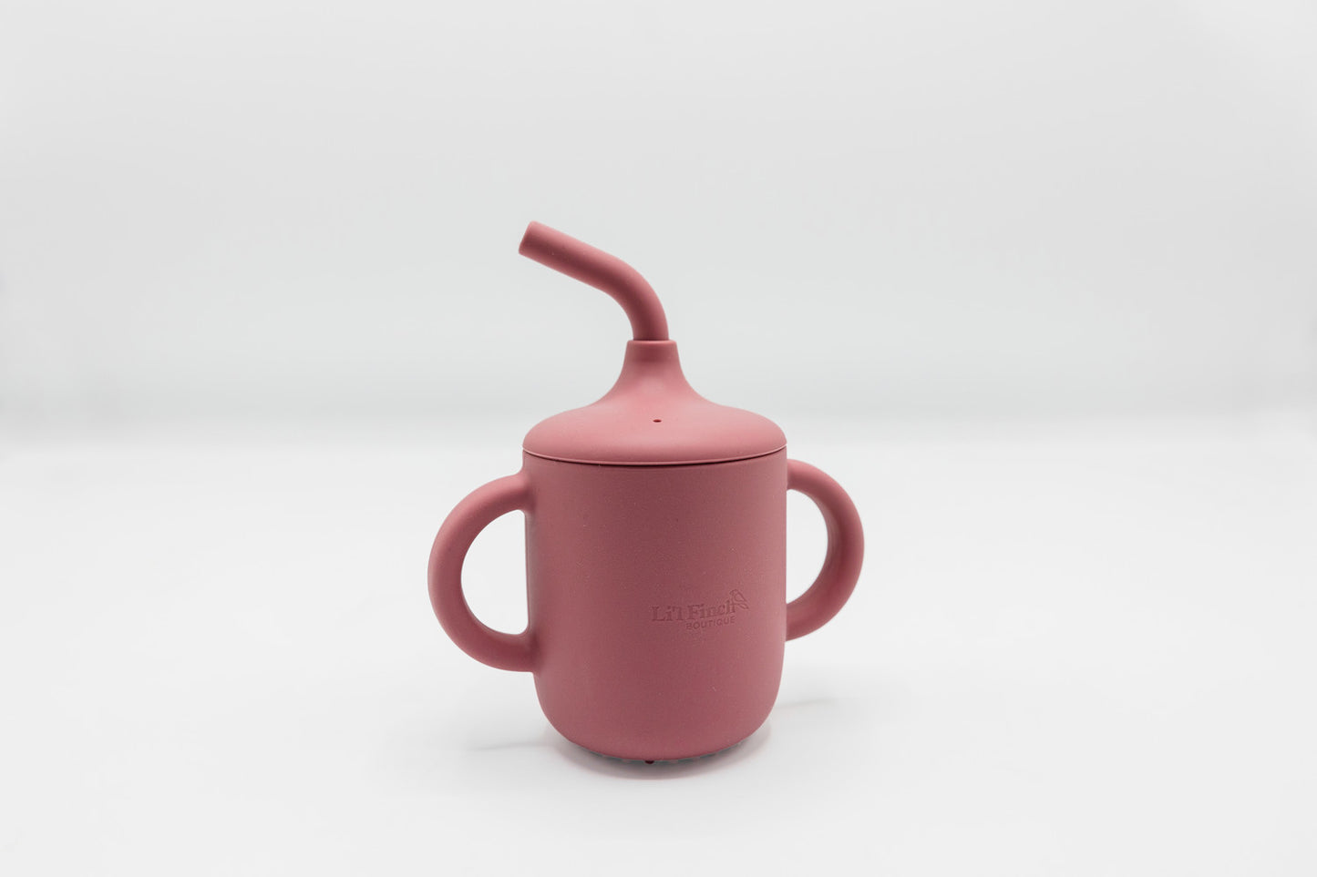 Silicone Sippy Cup with Handles Powder Rose