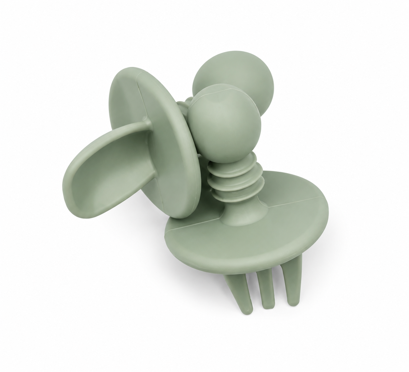 silicone baby easy grip cutlery sage 