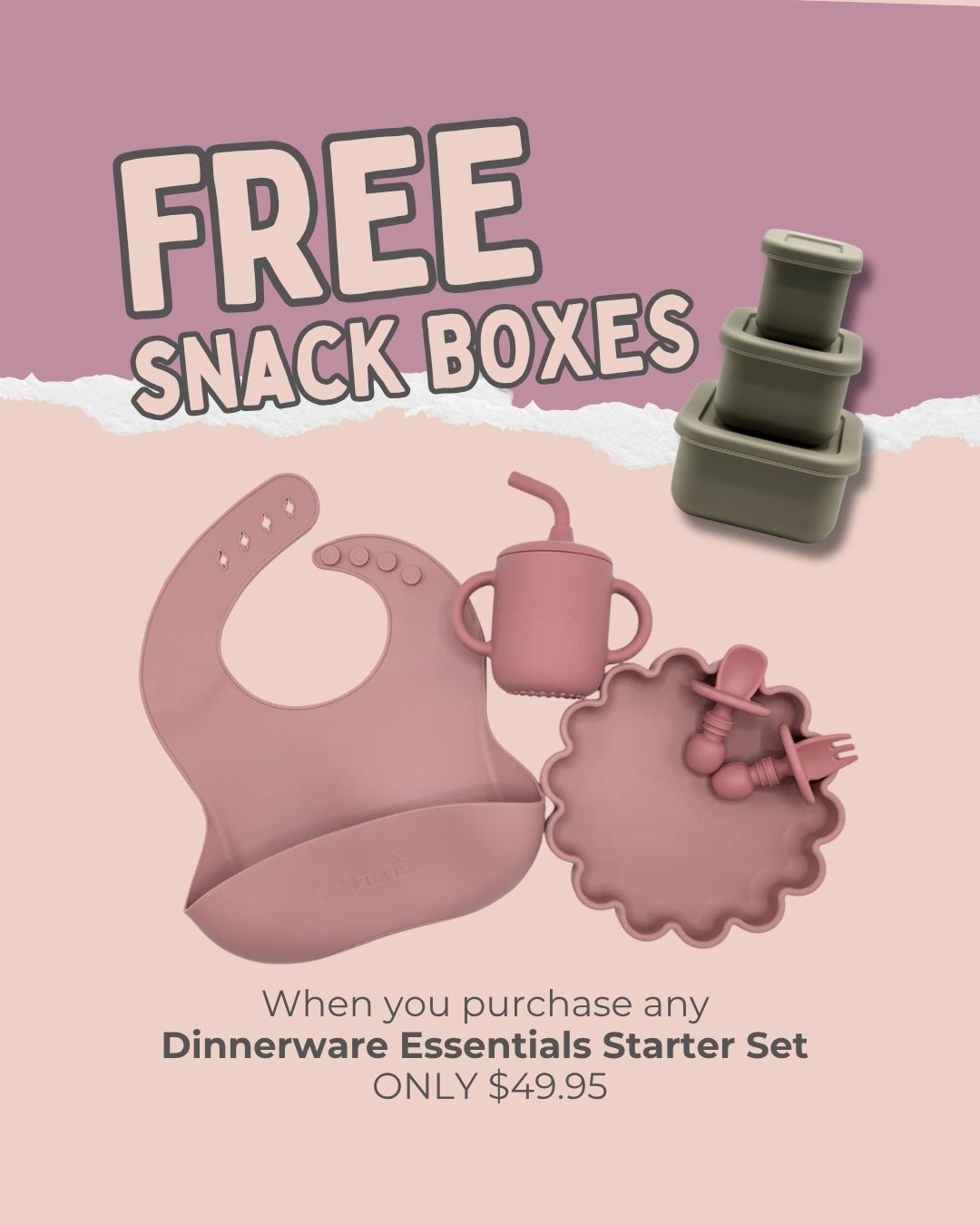 Promotional dinnerware essentials starter set with free snack boxes 