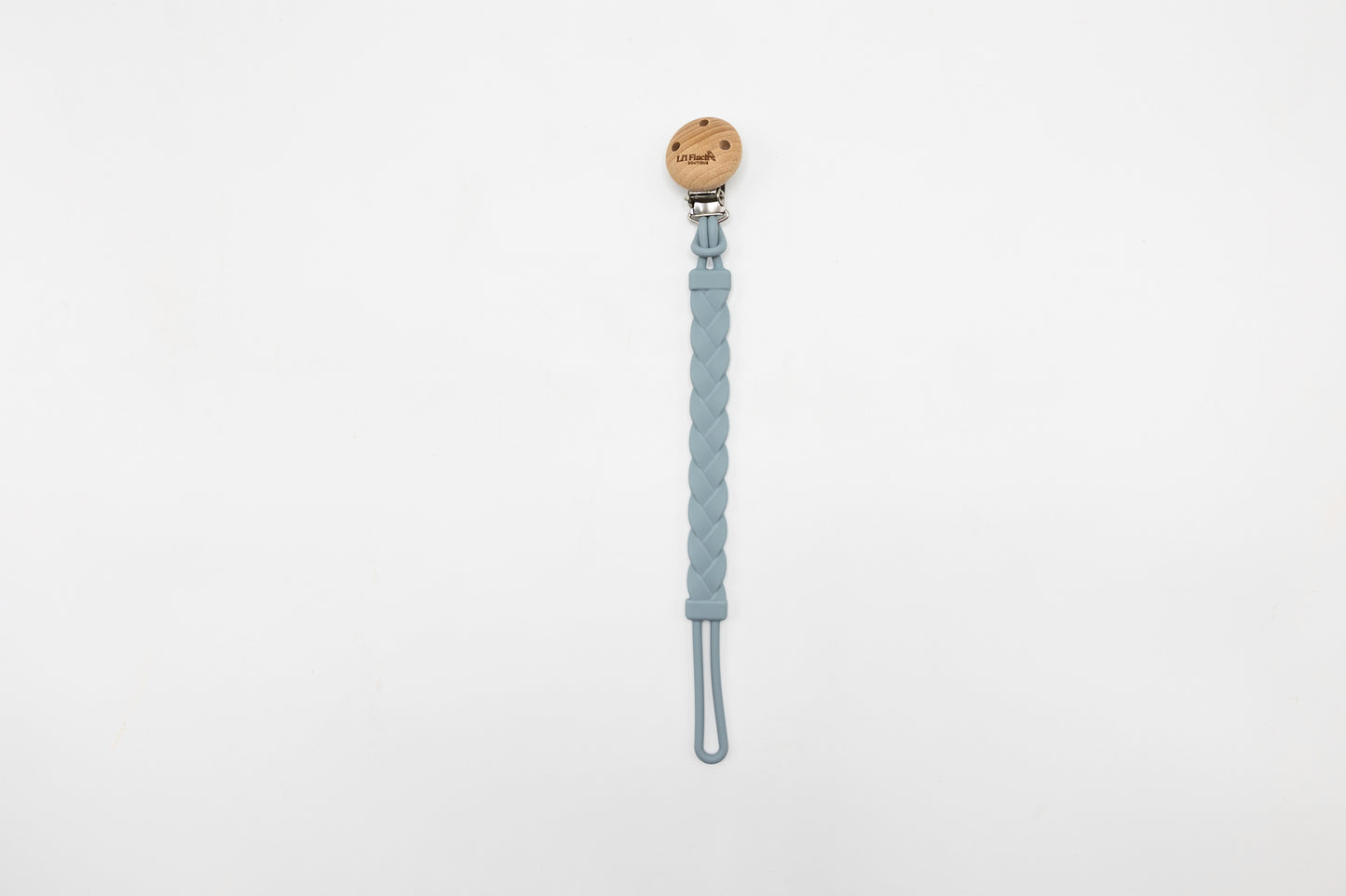 Silicone Plaited Dummy Clip Dusty Blue