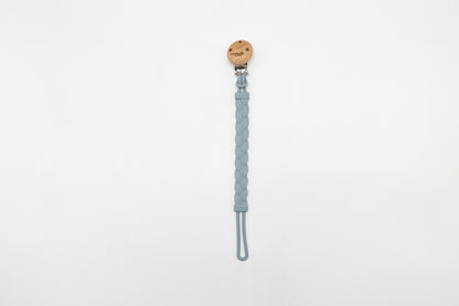 Silicone Plaited Dummy Clip Dusty Blue