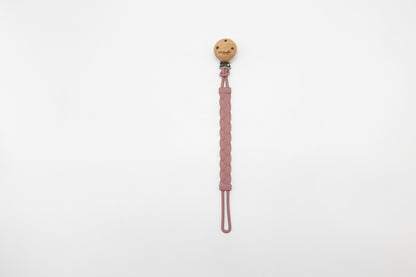 Silicone Plaited Dummy Clip Powder Rose