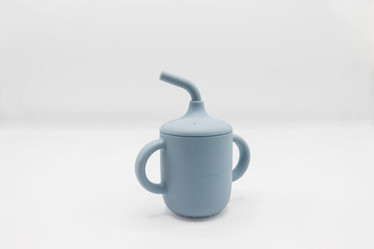 Silicone Sippy Cup with Handles Dusty Blue