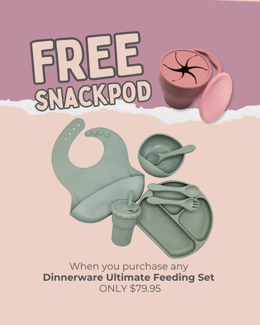 Dinnerware ultimate feeding set with a free snack pod offer 